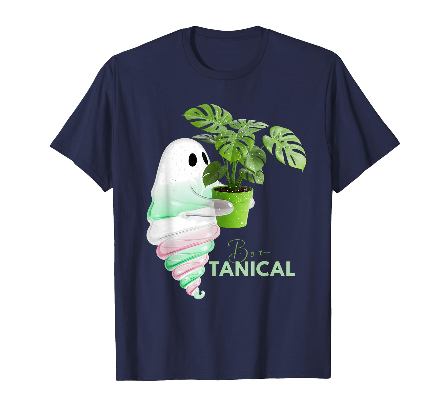 Boo Botanical Plant Ghost Monstera T-Shirt