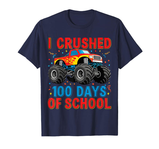 100 Days of School Monster Truck Boys 100th Day of School T-Shirt
