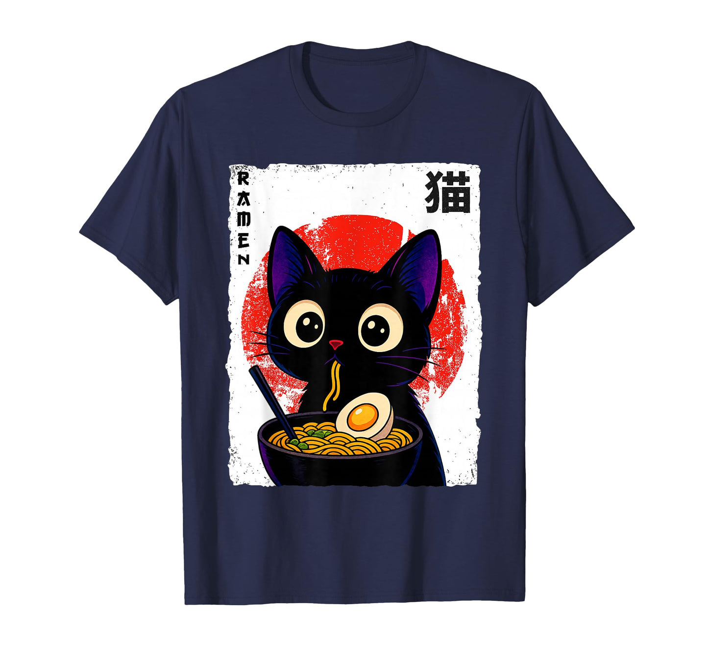 Kawaii Anime Cat Ramen Funny Graphic Tees Men Women Kids T-Shirt