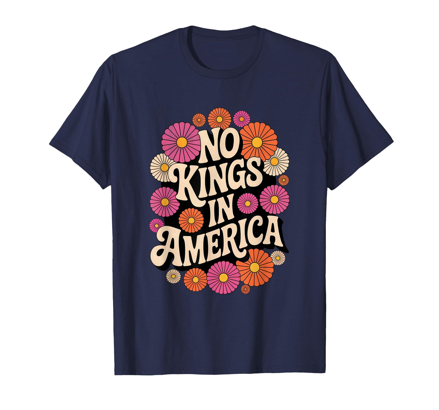 No Kings In America 70s Vintage Retro T-Shirt