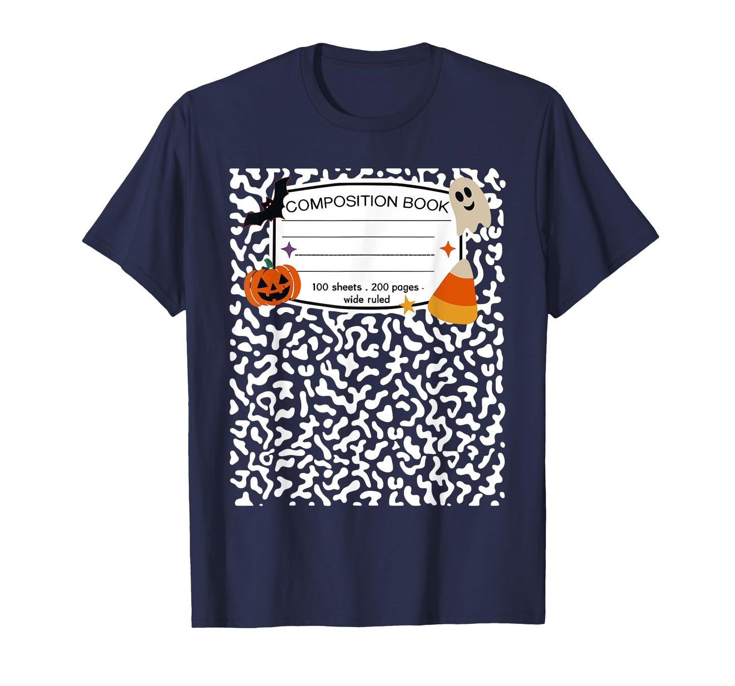 Halloween Teacher Composition Book Notebook Matching Group T-Shirt