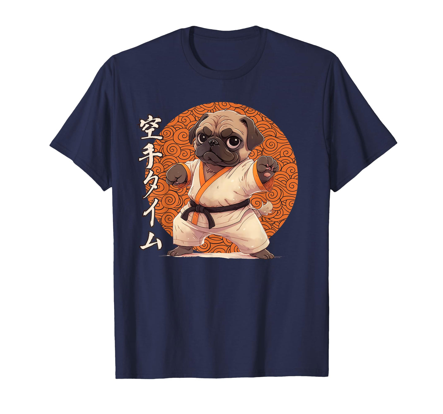 Pug Karate, Ninja Pug Anime, Karate Pug T-Shirt