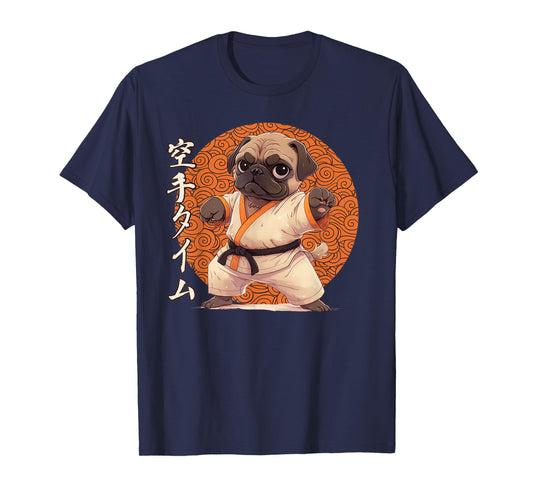 Pug Karate, Ninja Pug Anime, Karate Pug T-Shirt