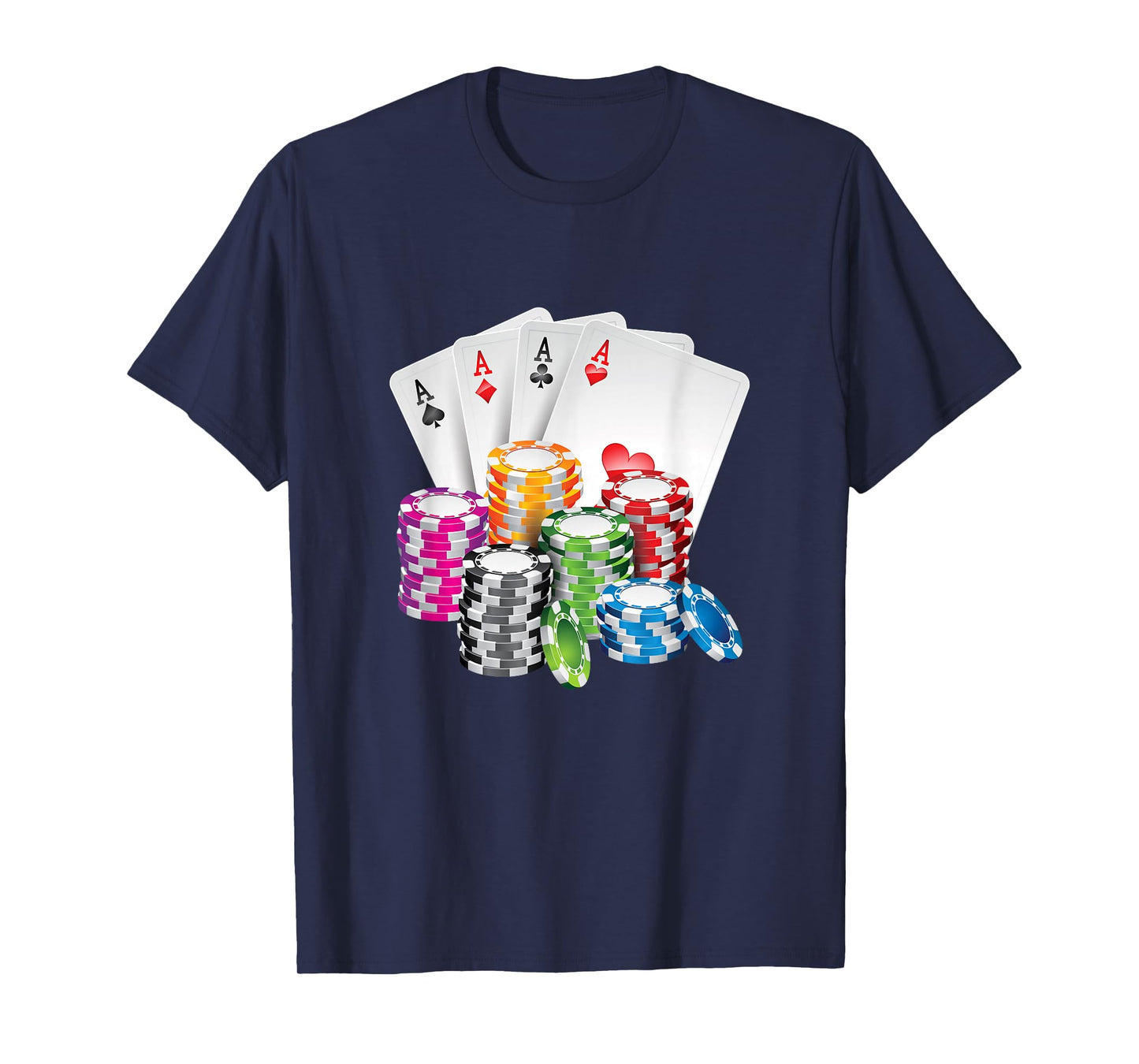 Poker Gambling Card Chips Casino Poker Holdem T-Shirt