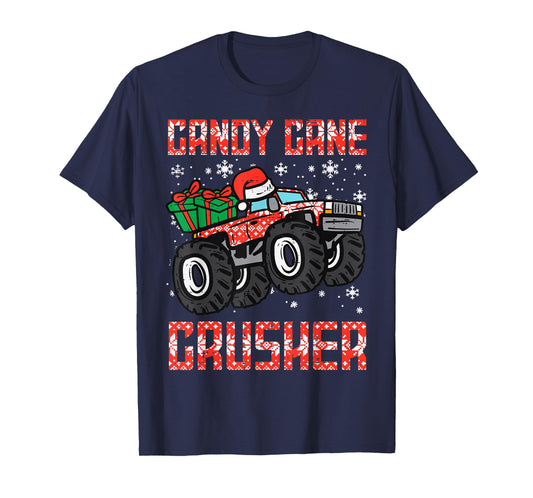 Candy Cane Crusher Construction Truck Holiday Christmas T-Shirt
