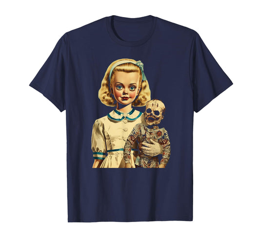 Creepy Girl With Her Even Creepier Doll T-Shirt