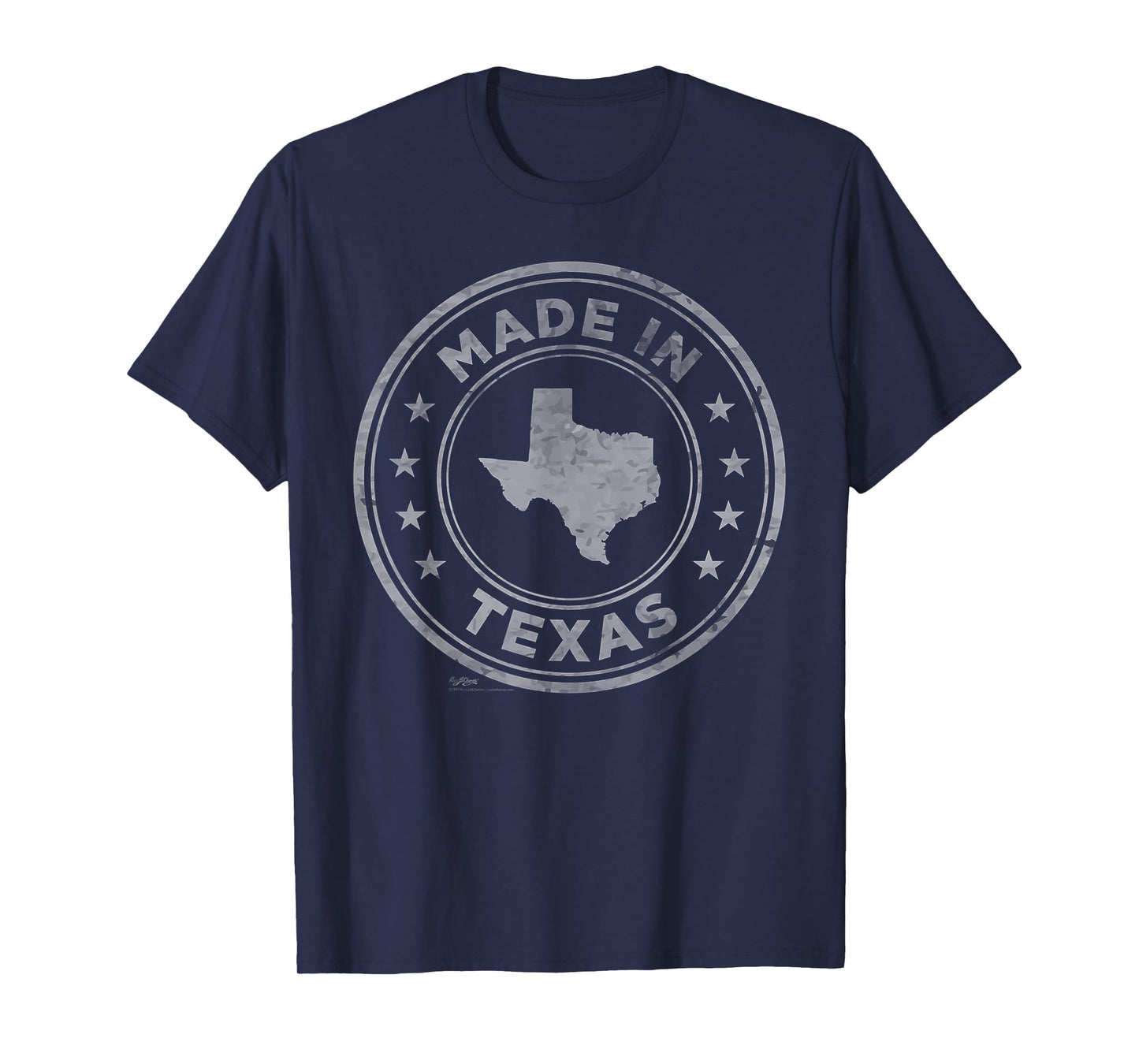 Vintage Made in Texas State Word Design T-Shirt