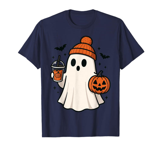Ghost Pumpkin Spice Coffee Halloween Fall T-Shirt