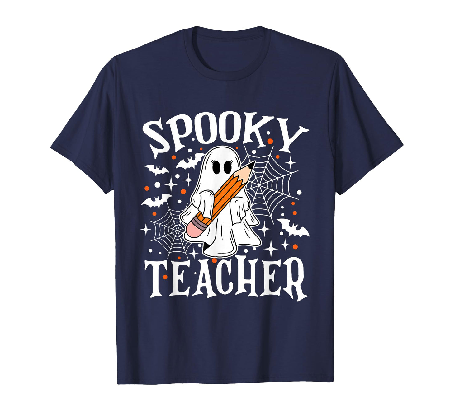 Spooky Teacher Halloween Ghost Pencil Spooky Teacher Era T-Shirt