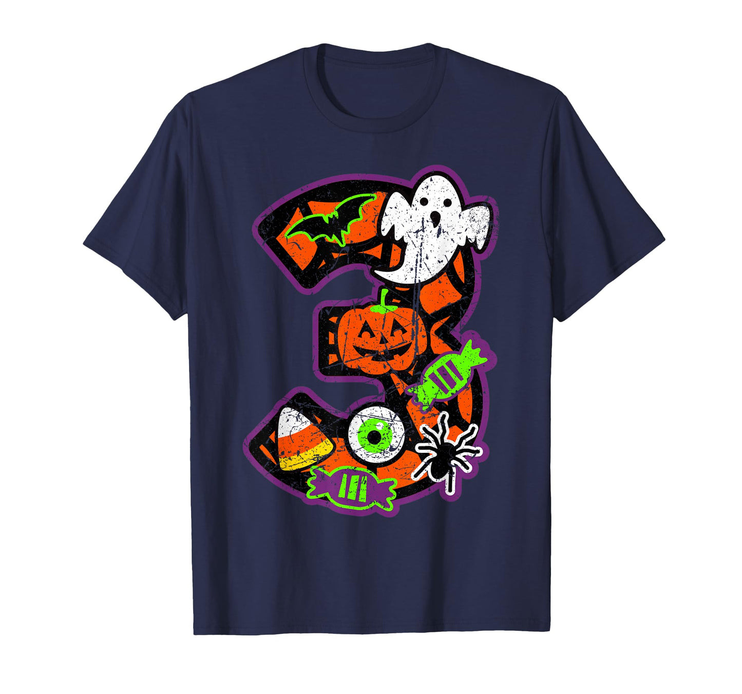 3rd Birthday Halloween 3 Year Old Ghost Costume Boo Funny T-Shirt