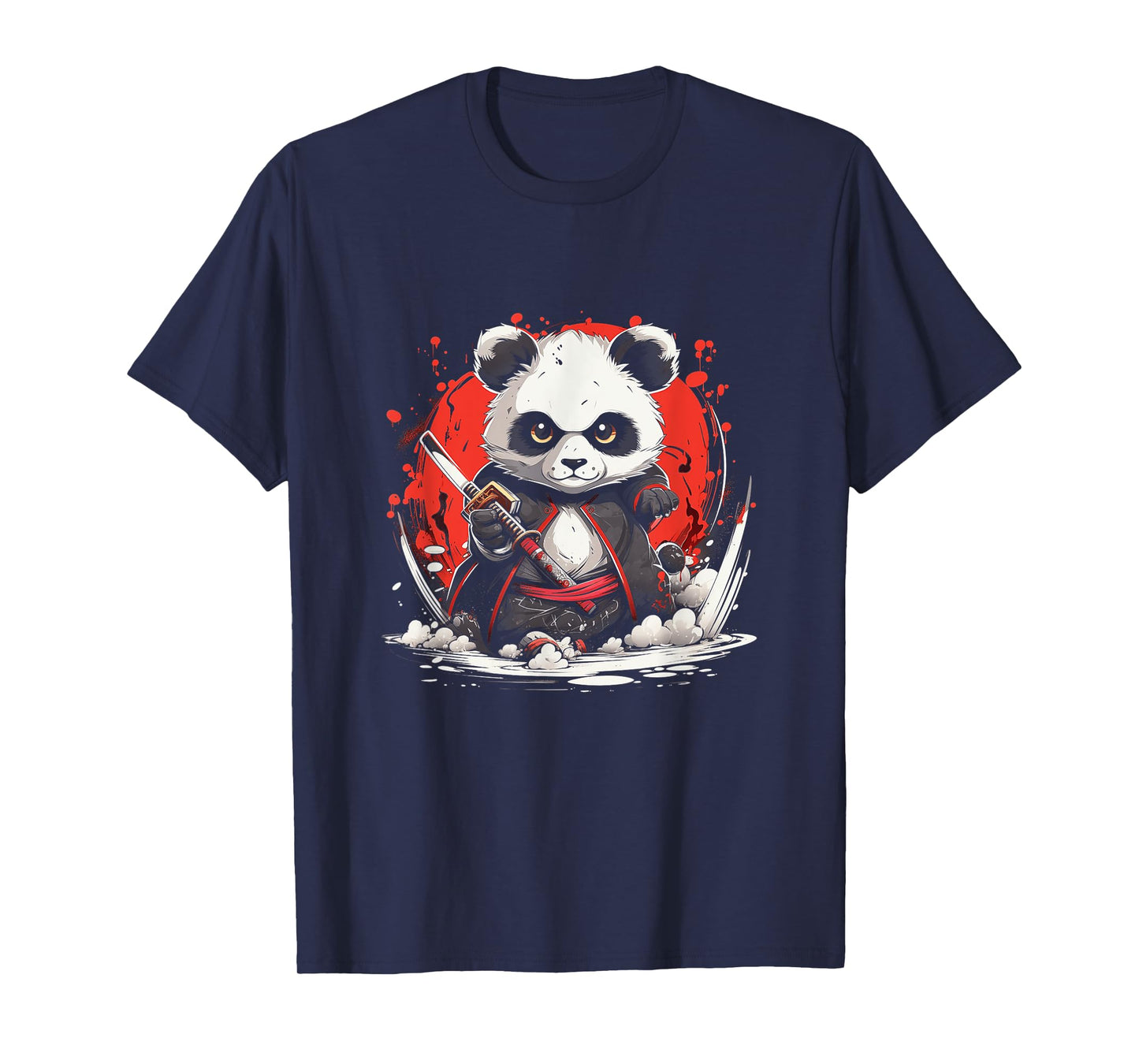 Japanese Art Panda Ninja Anime Style Japan Samurai Panda T-Shirt
