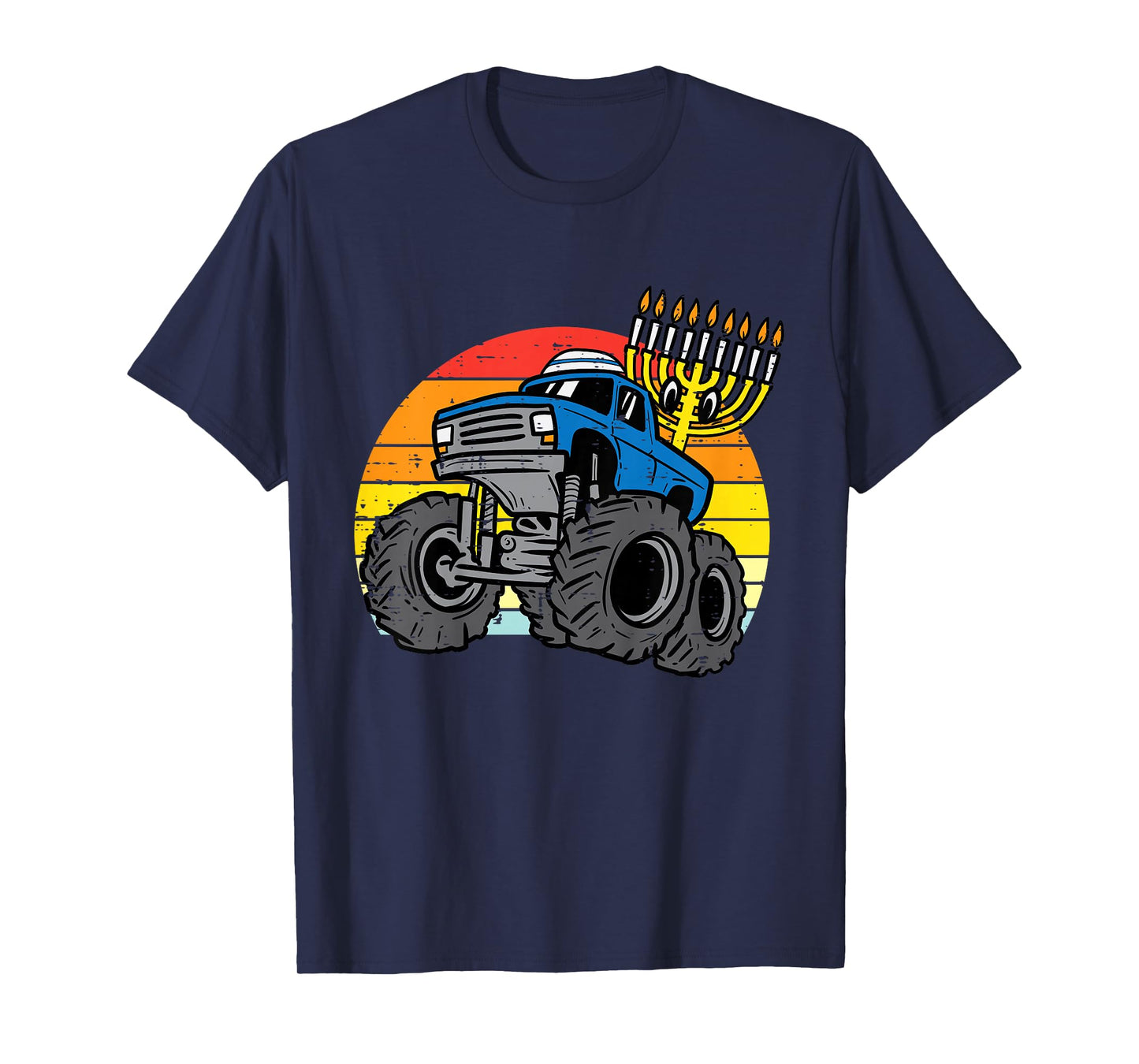 Kids Hanukkah Monster Truck Chanukah Jewish Toddler Boys Kids T-Shirt