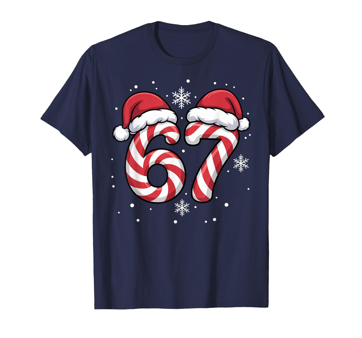 Viral 67 Candy Canes Santa Holiday Kids Humor T-Shirt