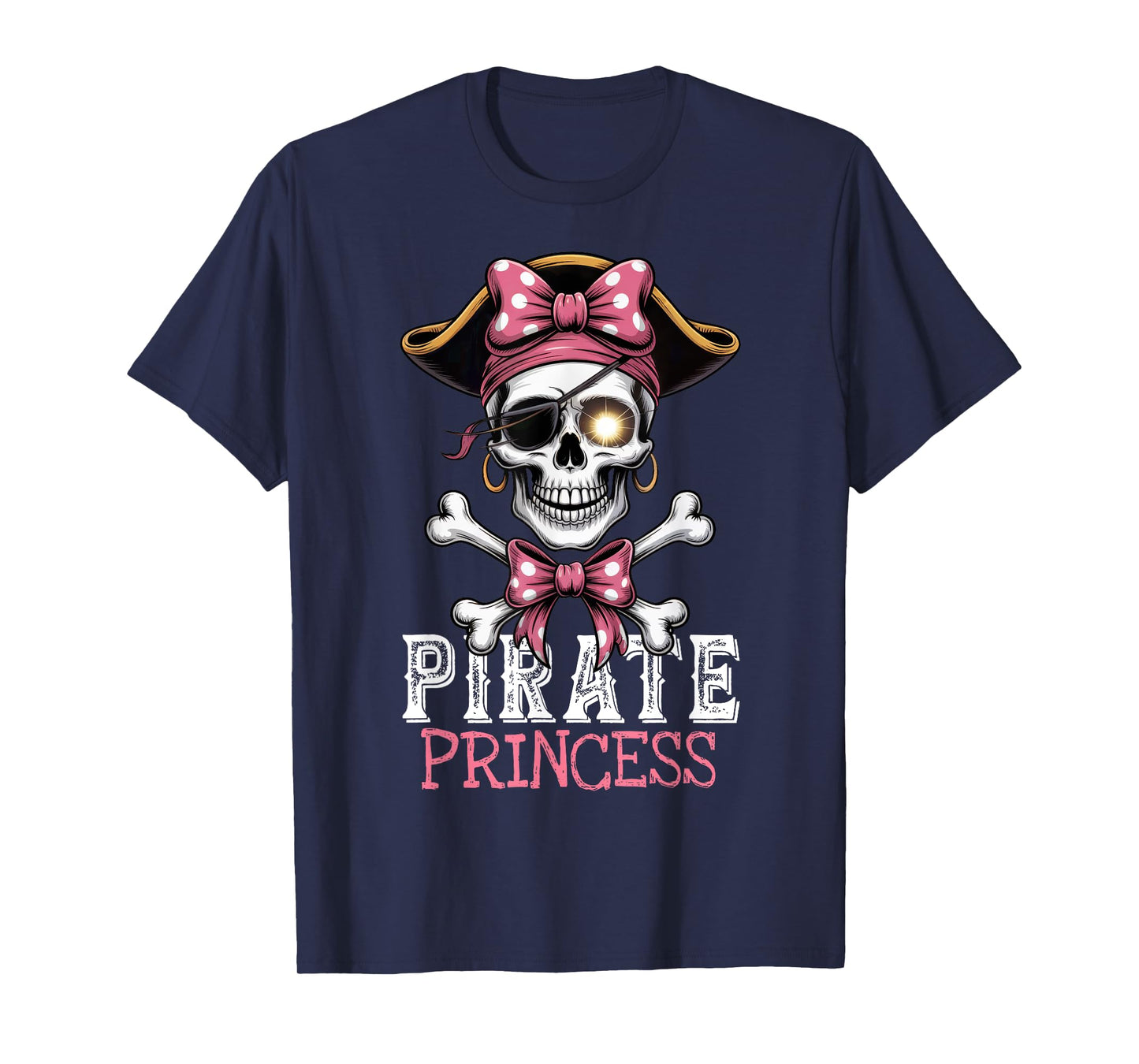 Skull Pirate Princess Crossbones Halloween for Kids Girls T-Shirt