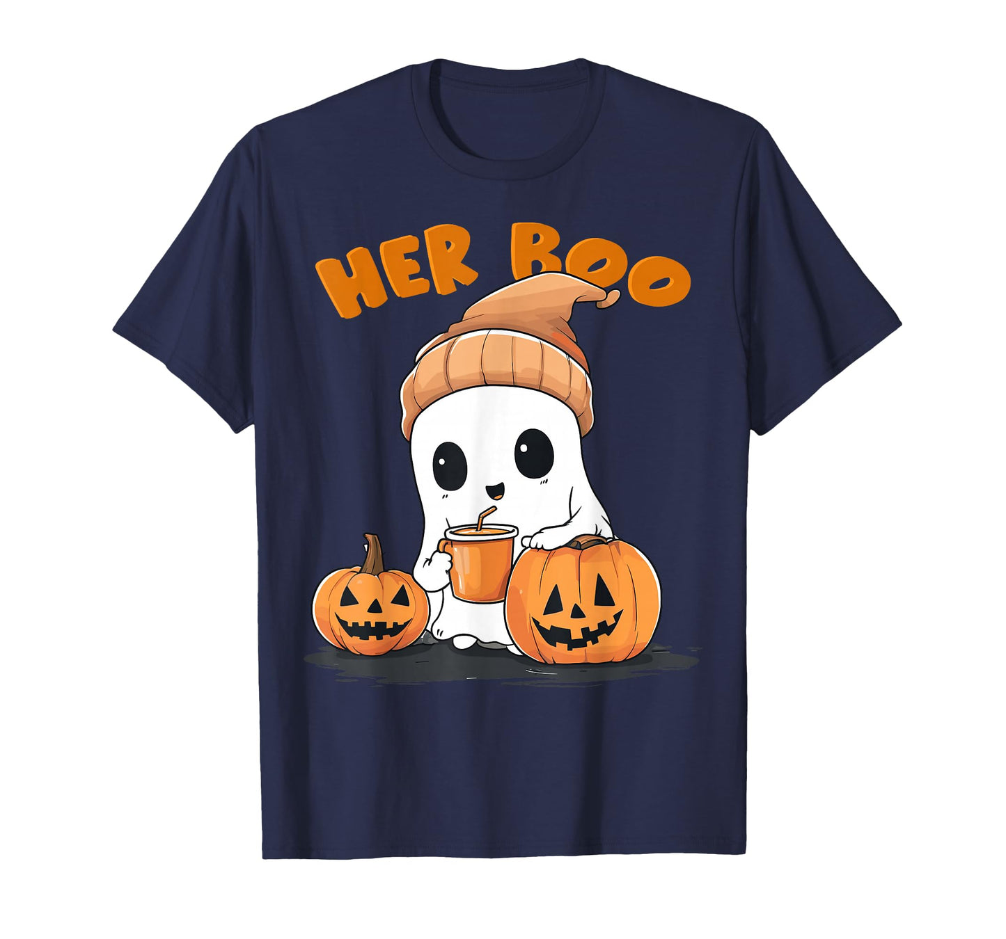 Her Boo His Boo Funny Ghost Matching Couples Halloween 2025 T-Shirt