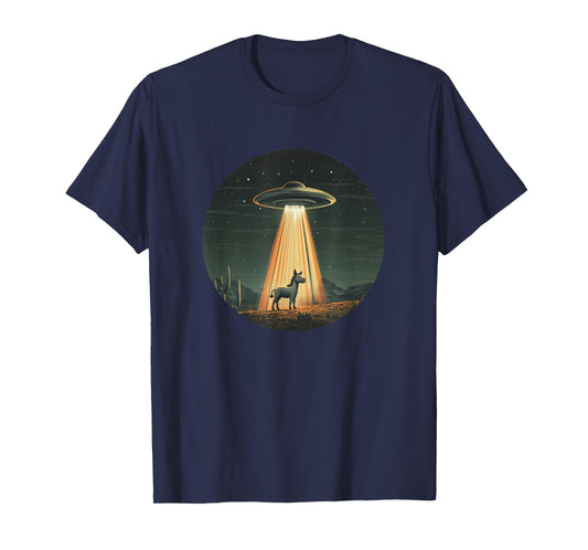 Space-Loving Donkey Abducted by UFO for Cosmic Alien Fun T-Shirt