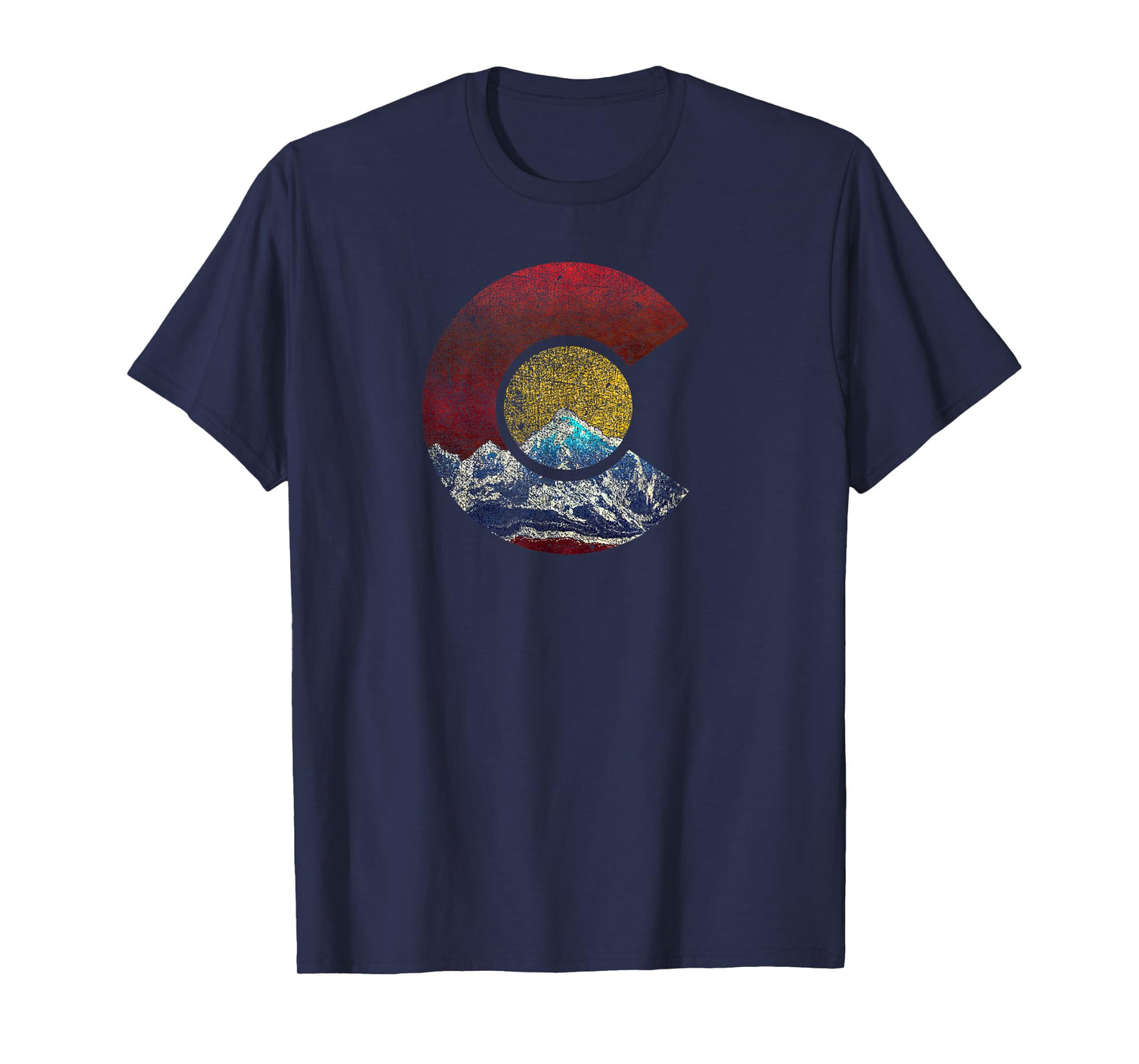 Colorado Shirt with Flag Themed Mountain T-Shirt