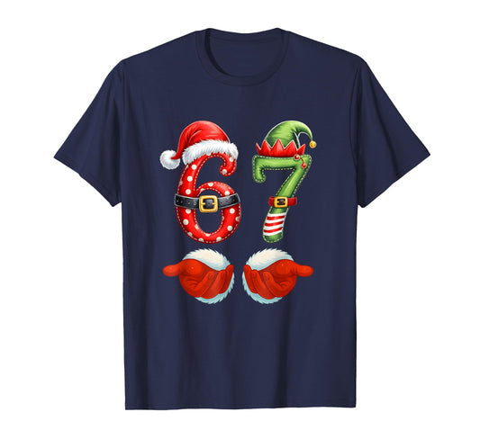 67 Christmas 6 7 Meme Pajamas Holiday Gen Alpha Slang T-Shirt