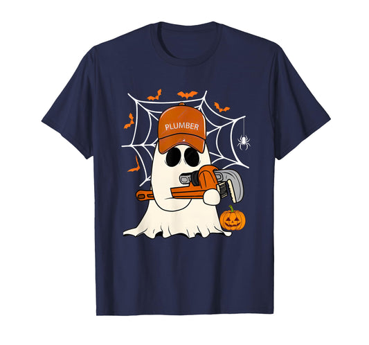 Ghost Plumber Funny Plumbing Halloween Costume for Plumbers T-Shirt