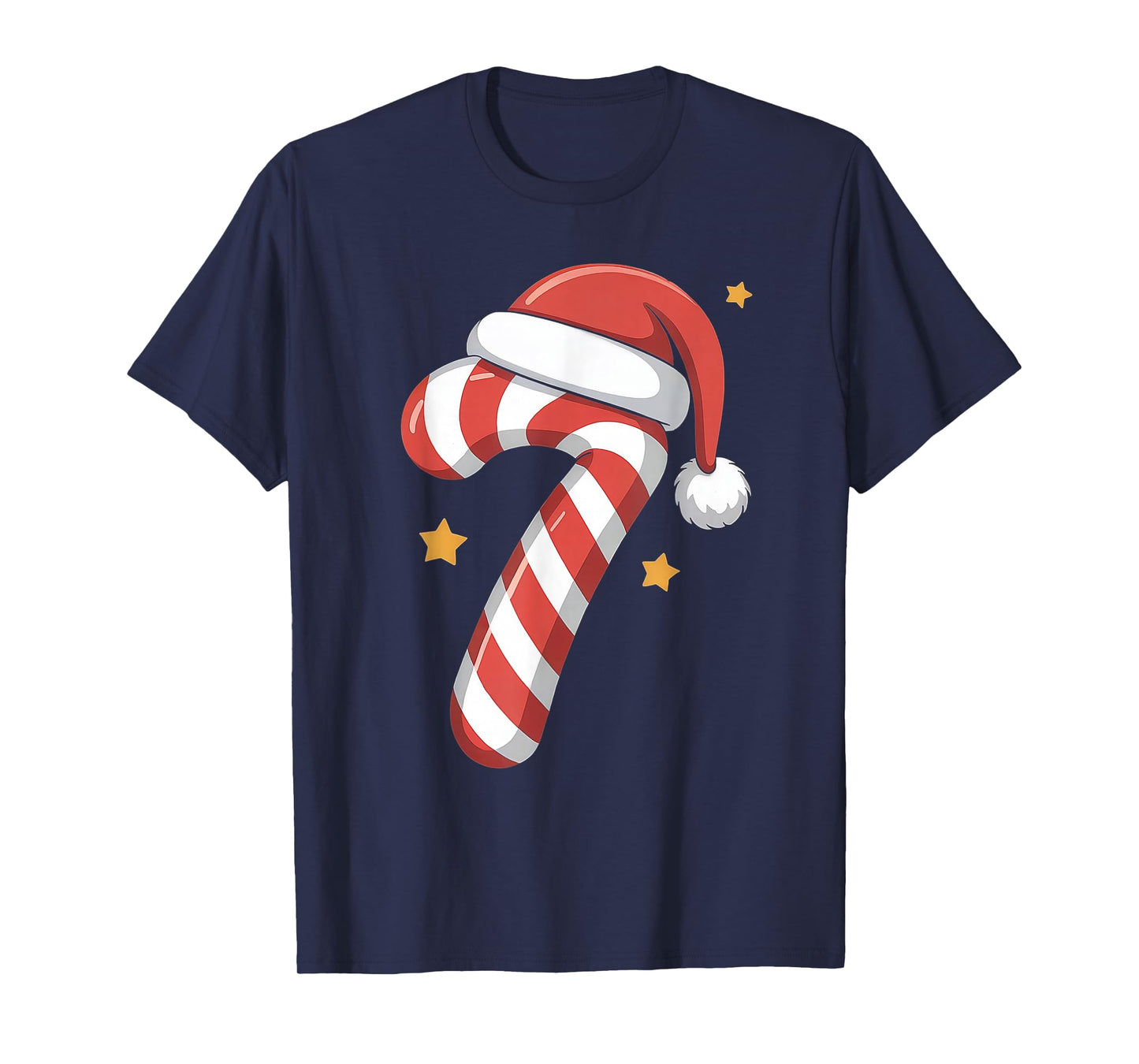 Xmas Candy Cane 7 Santa Hat Six Seven Matching Christmas T-Shirt