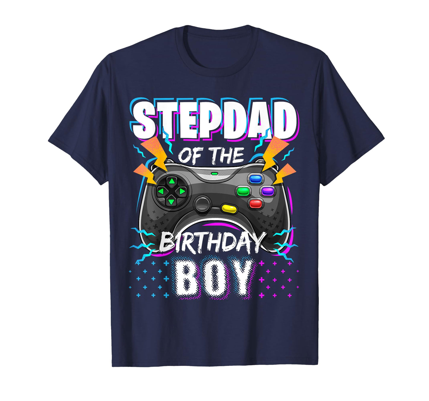 Stepdad of the Birthday Boy Matching Family Video Game Party T-Shirt