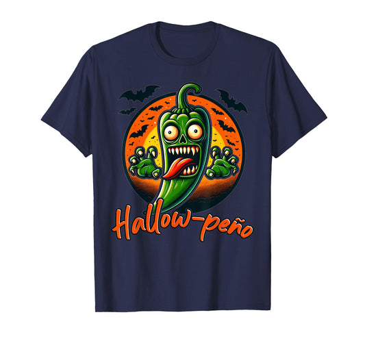 Jalapeno Ghost "Hallow-peno" Halloween Costume T-Shirt