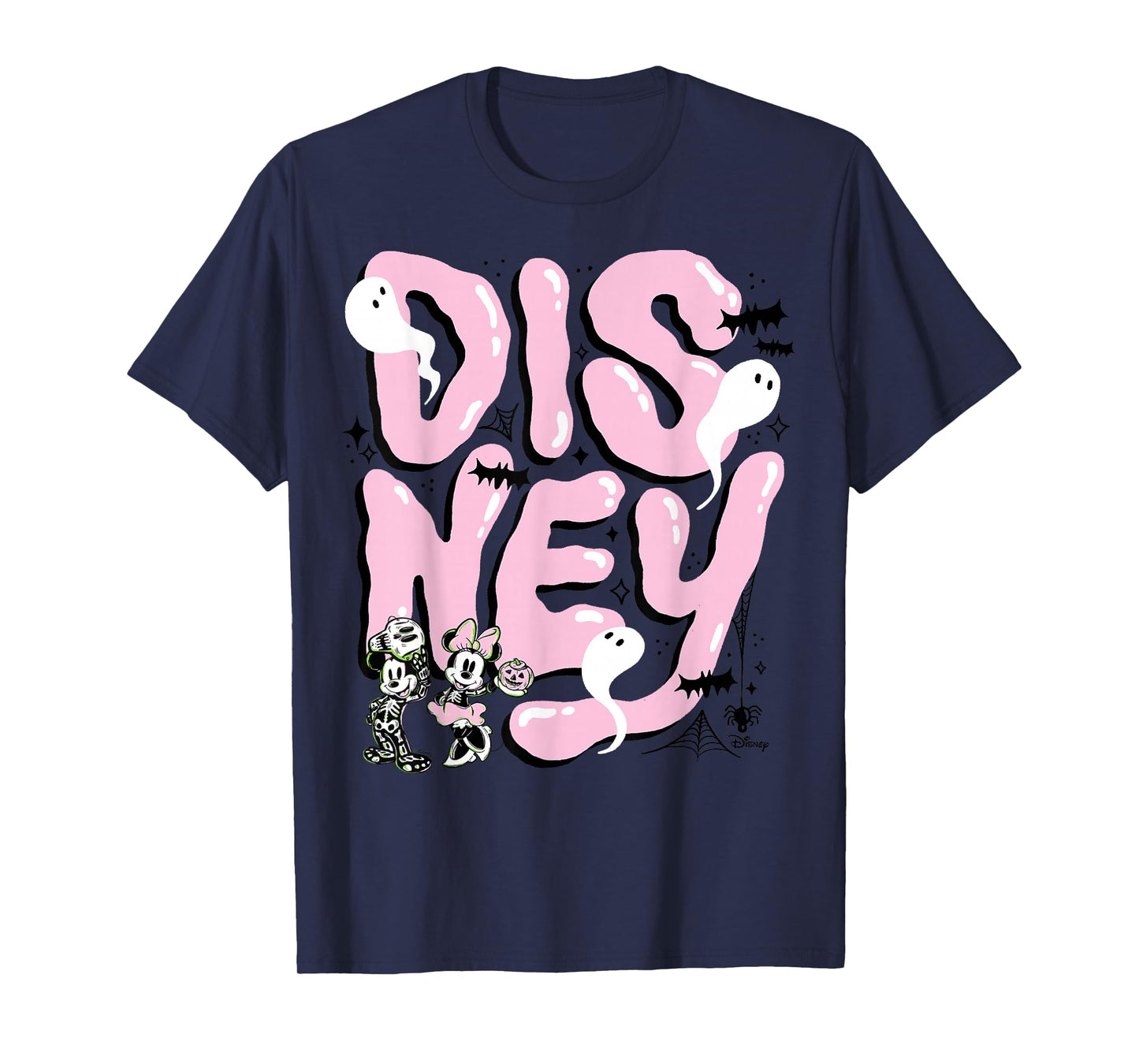 Disney Halloween Mickey & Minnie Skeleton Ghost Design T-Shirt