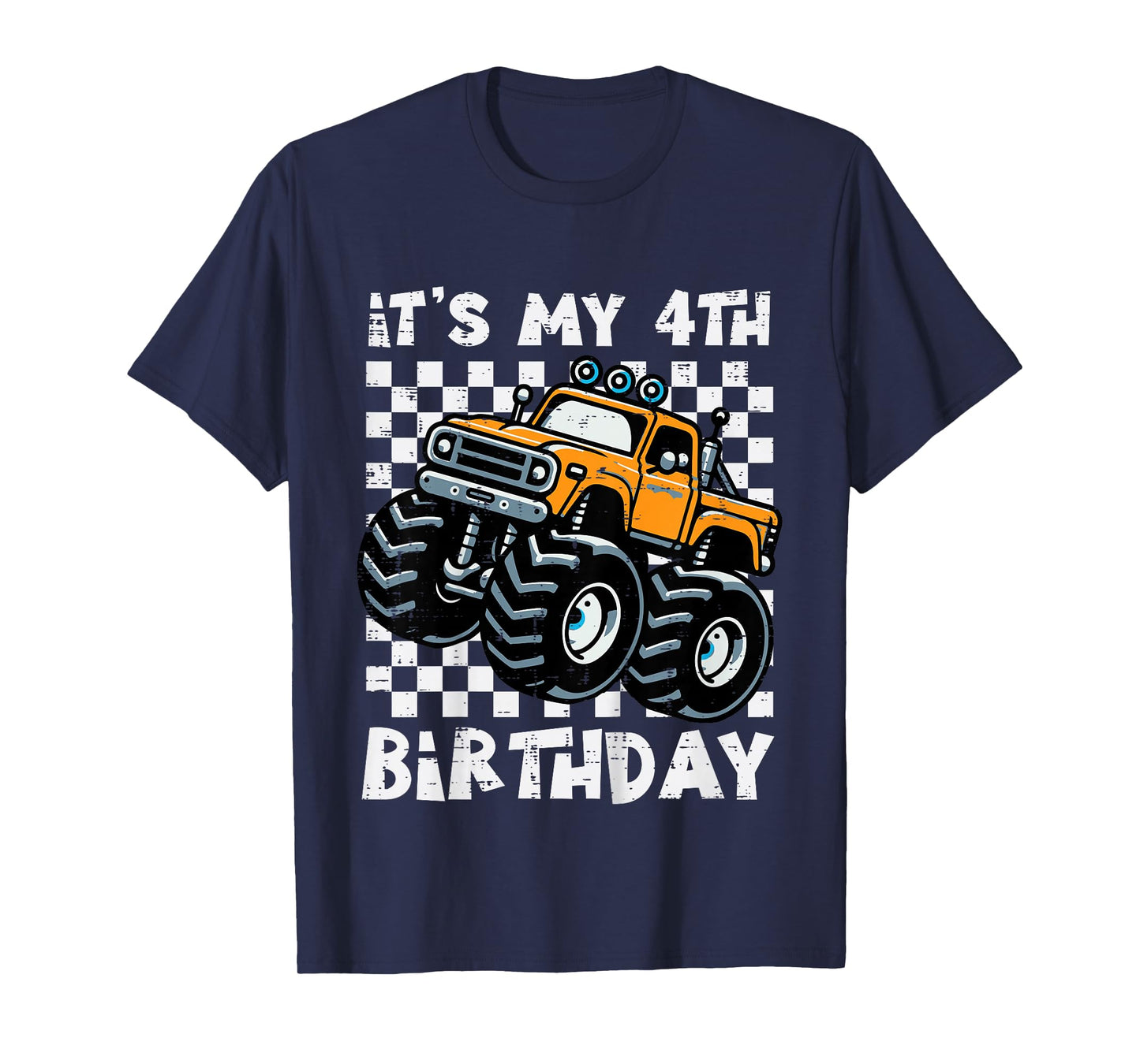 Kids Its My 4th Birthday Monster Truck 4 Year Old Bday Boys Kids T-Shirt