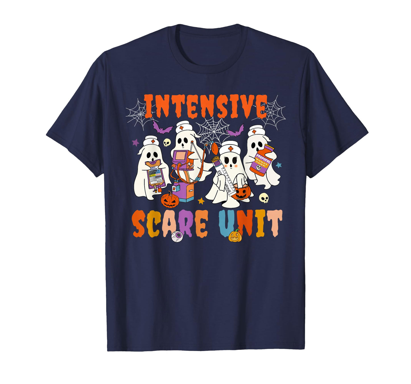 Intensive Care Scare Unit Halloween Ghost Nurse ICU Nursing T-Shirt