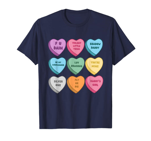 4th Wing Candy Heart Xaden Riorson Valentines Hearts T-Shirt