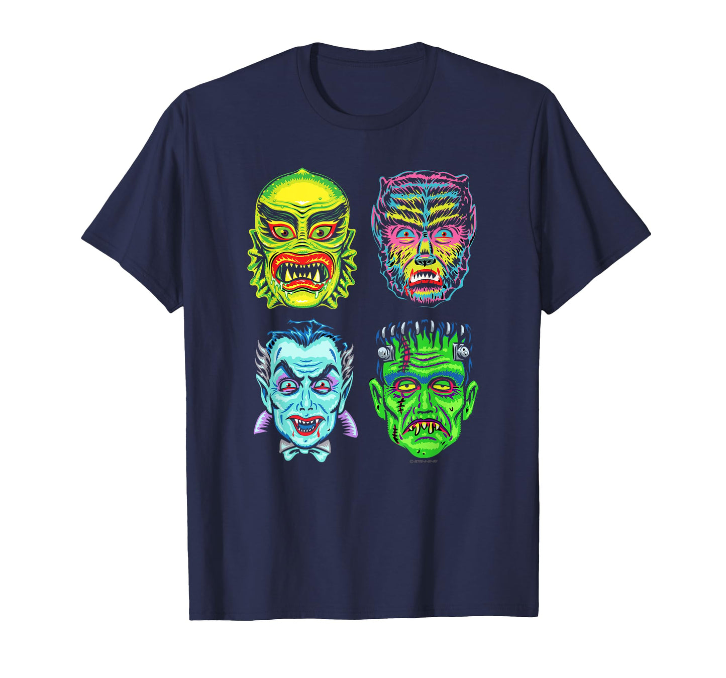 Retro Monster Horror Vampire Vintage Goon Face Retro-a-go-go T-Shirt