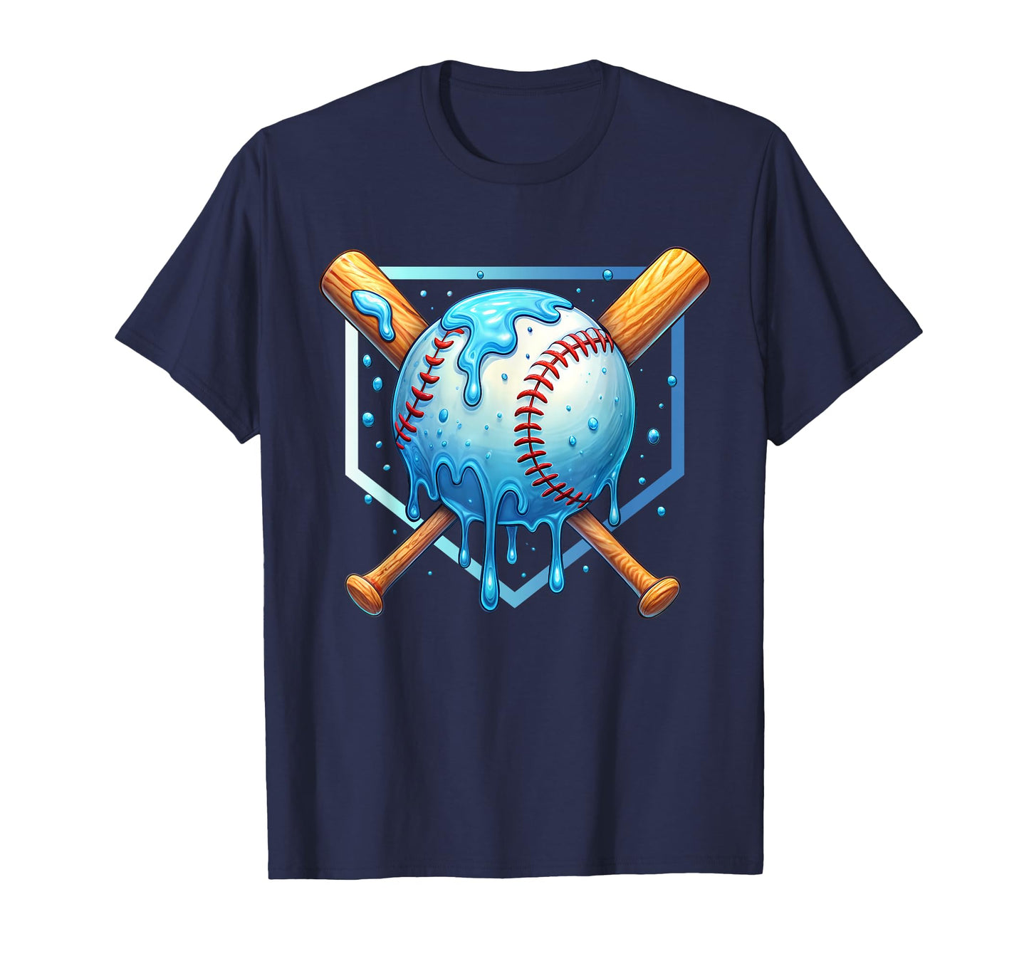 Baseball Dripping Ice Cream Drip Youth Boys Baseball T-Shirt