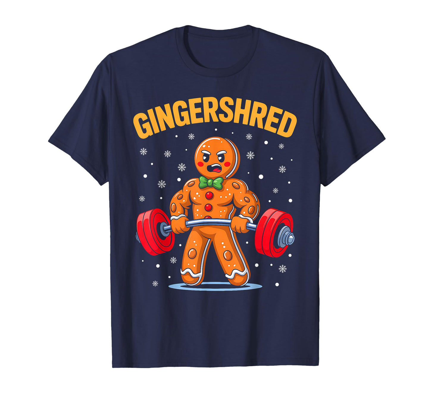 Funny Christmas Gingerbread Man Gym Bodybuilding Gingershred T-Shirt