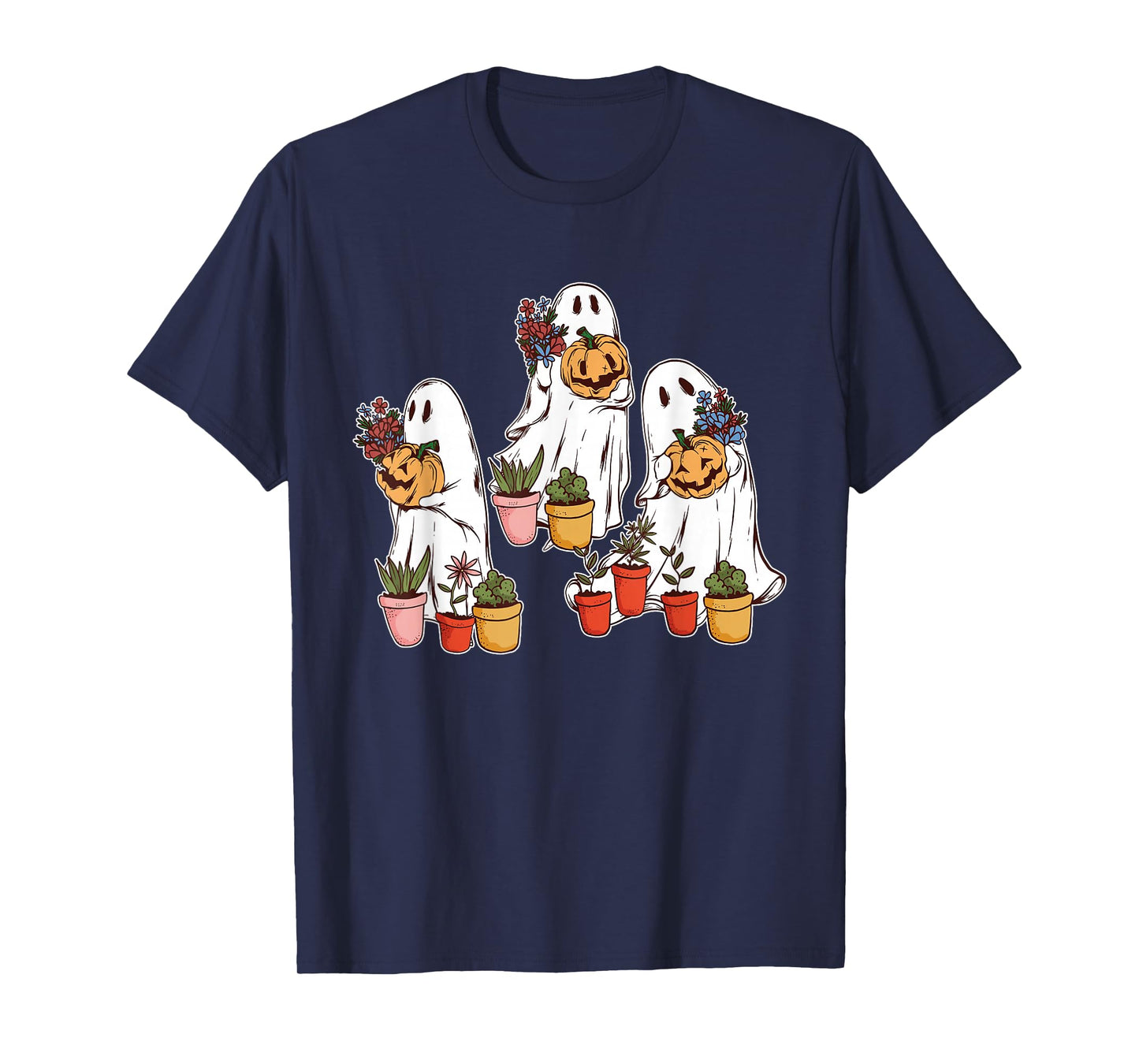 Ghost Plant Lady Halloween Ghostly Gardening Plant T-Shirt
