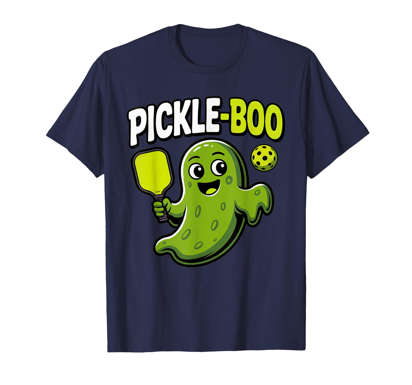 Funny Pickleball Shirt Men Women Pickle Boo Ghost Halloween T-Shirt