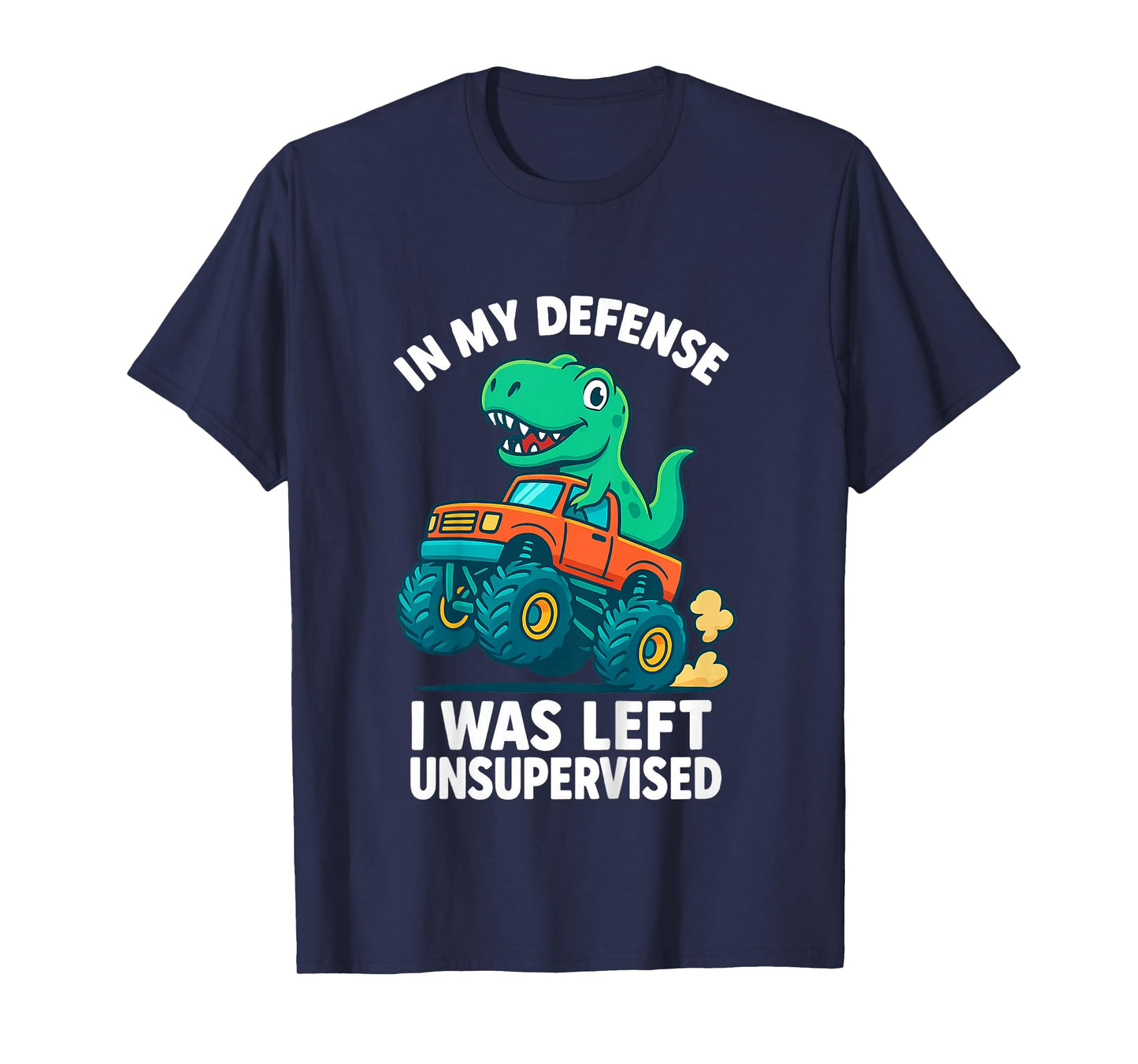 Kids Monster Truck Dinosaur Meme Humor T-Shirt