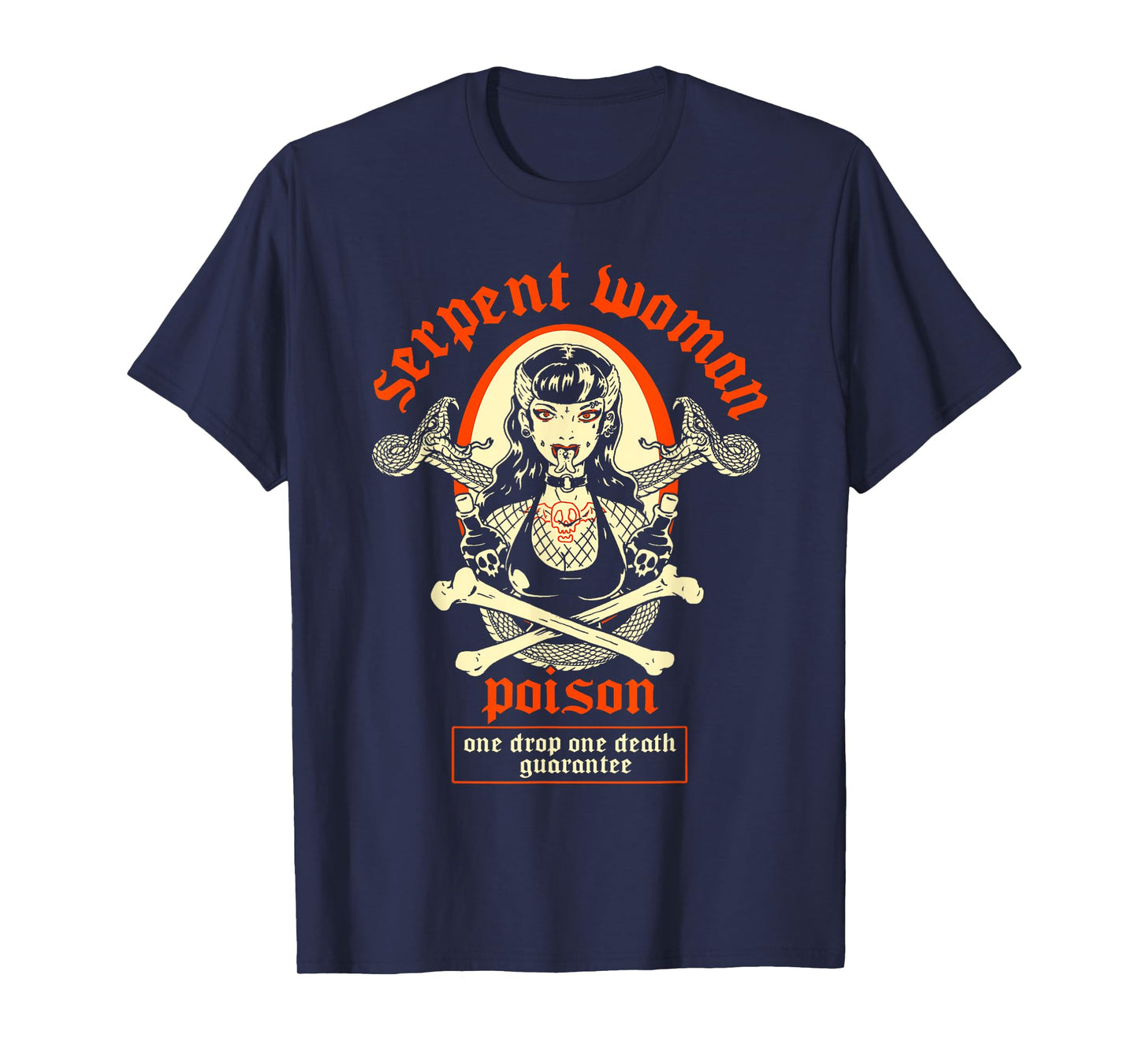 Serpent Woman Goth Girl Psychobilly Tattooed Pinup Poison T-Shirt