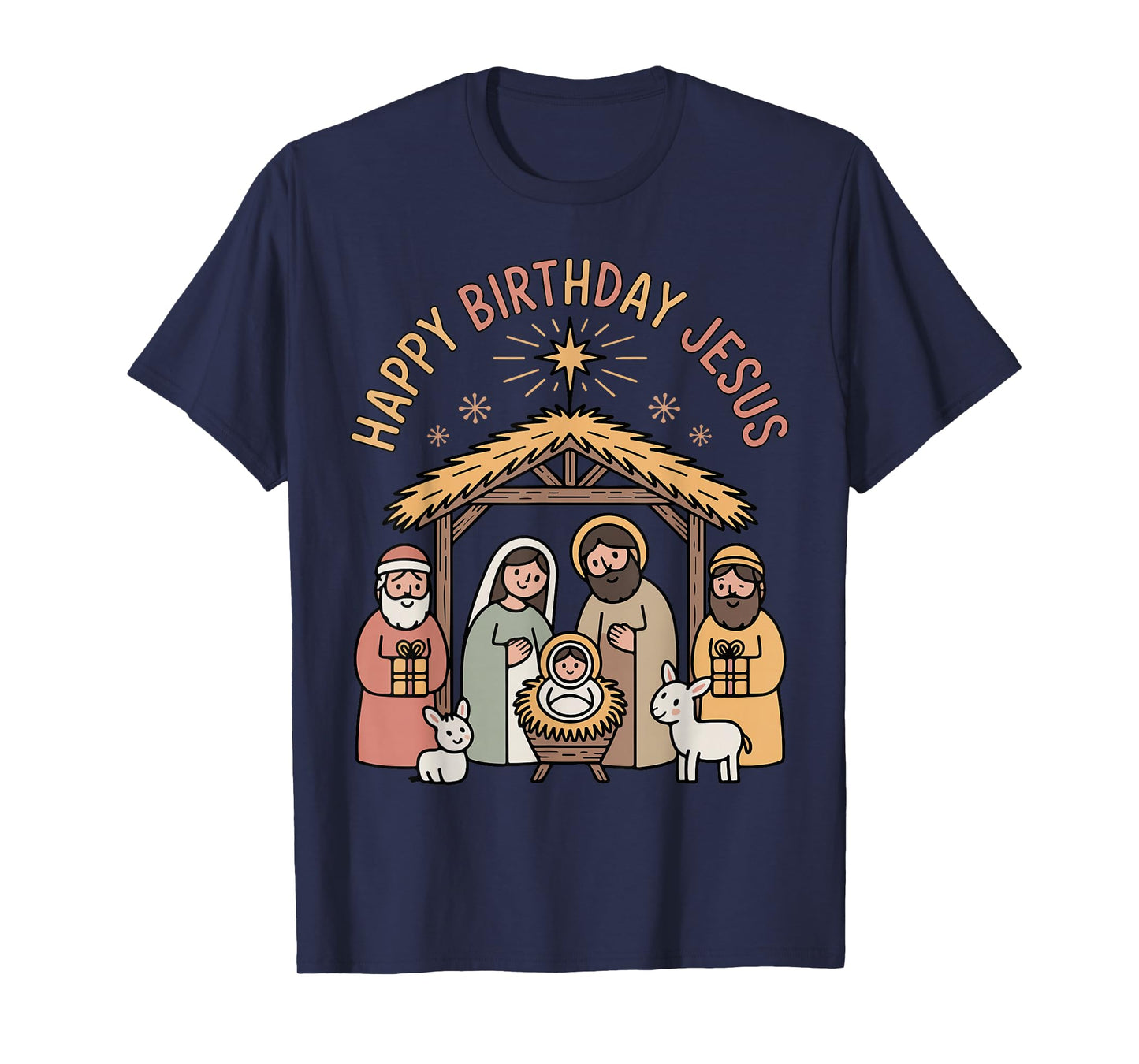 Happy Birthday Jesus Christmas Christian Outfit Toddler Girl T-Shirt