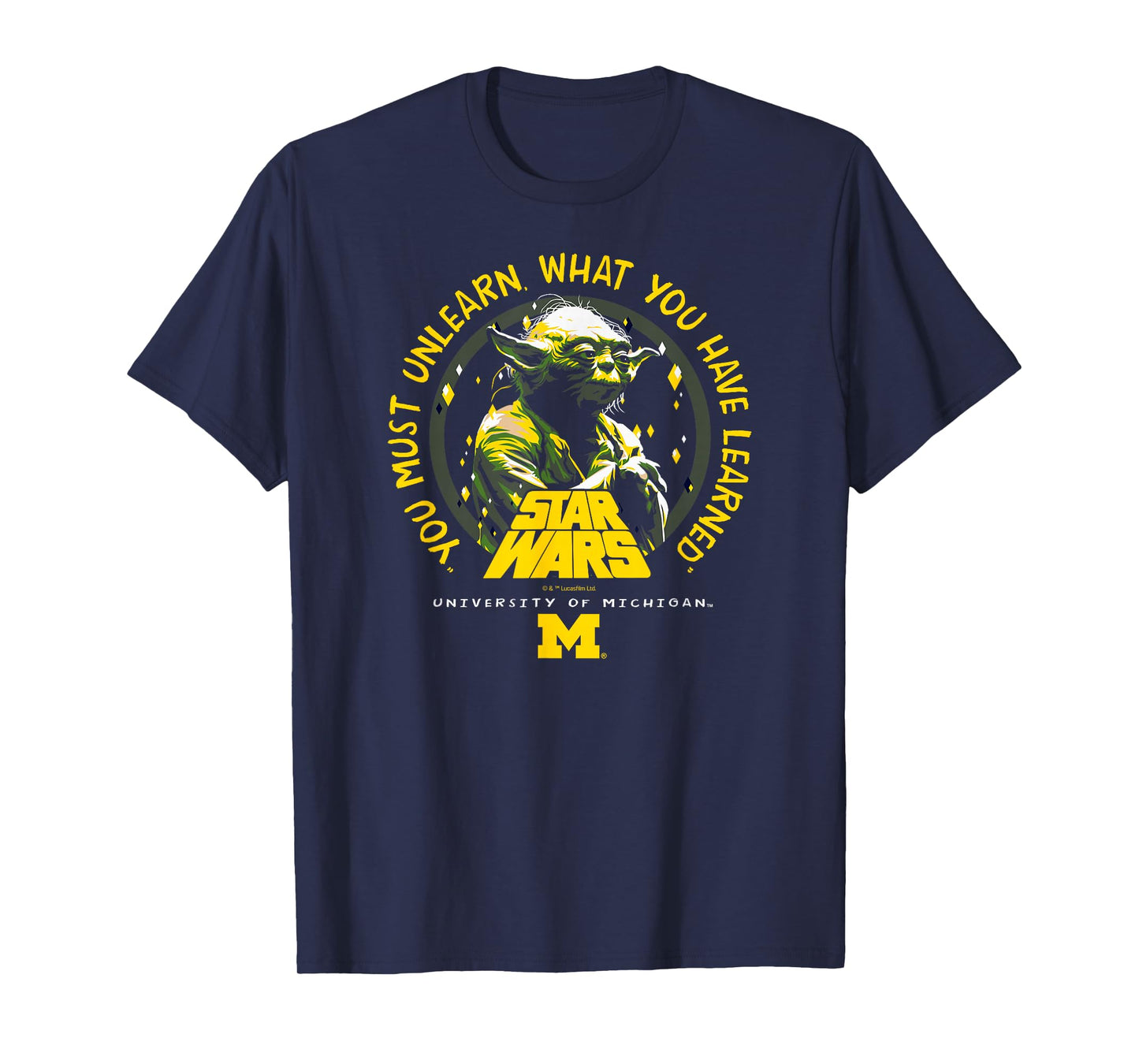 Michigan Wolverines Star Wars Yoda Black Officially Licensed T-Shirt