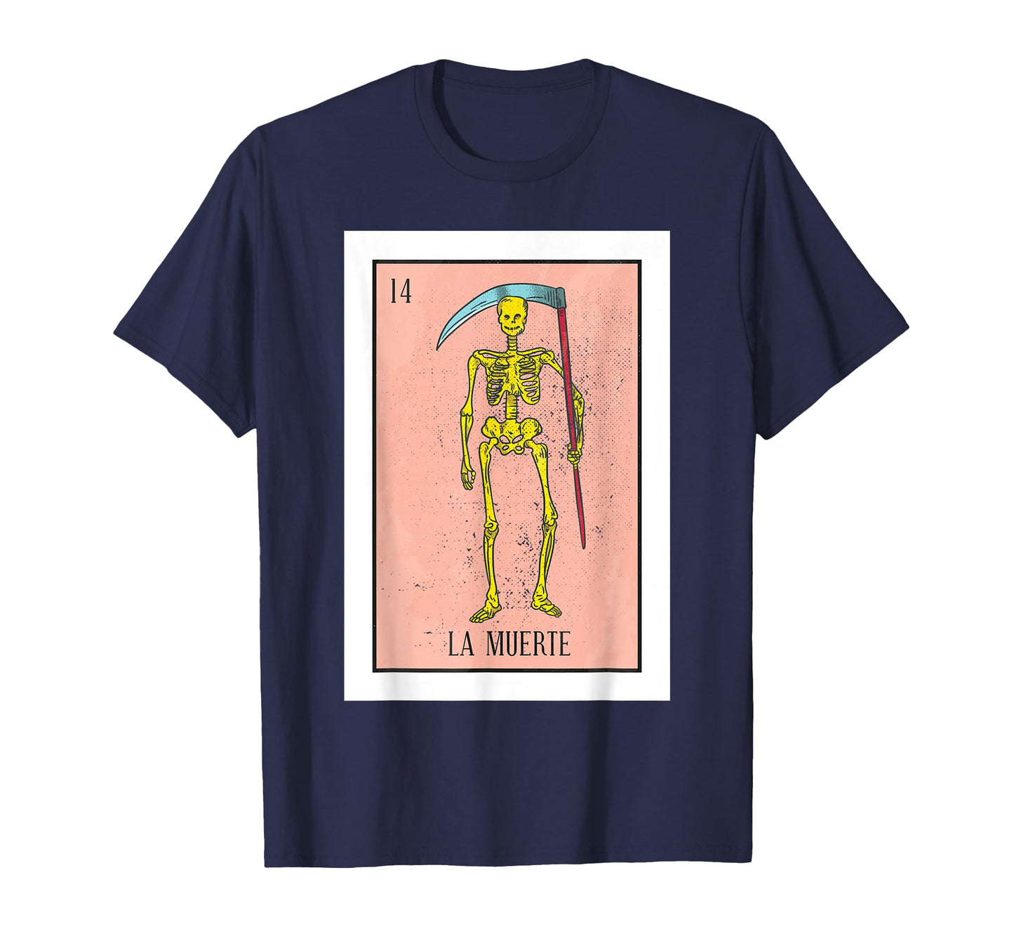 Retro La Muerte Lottery Card The Death Card Mexican Lottery T-Shirt