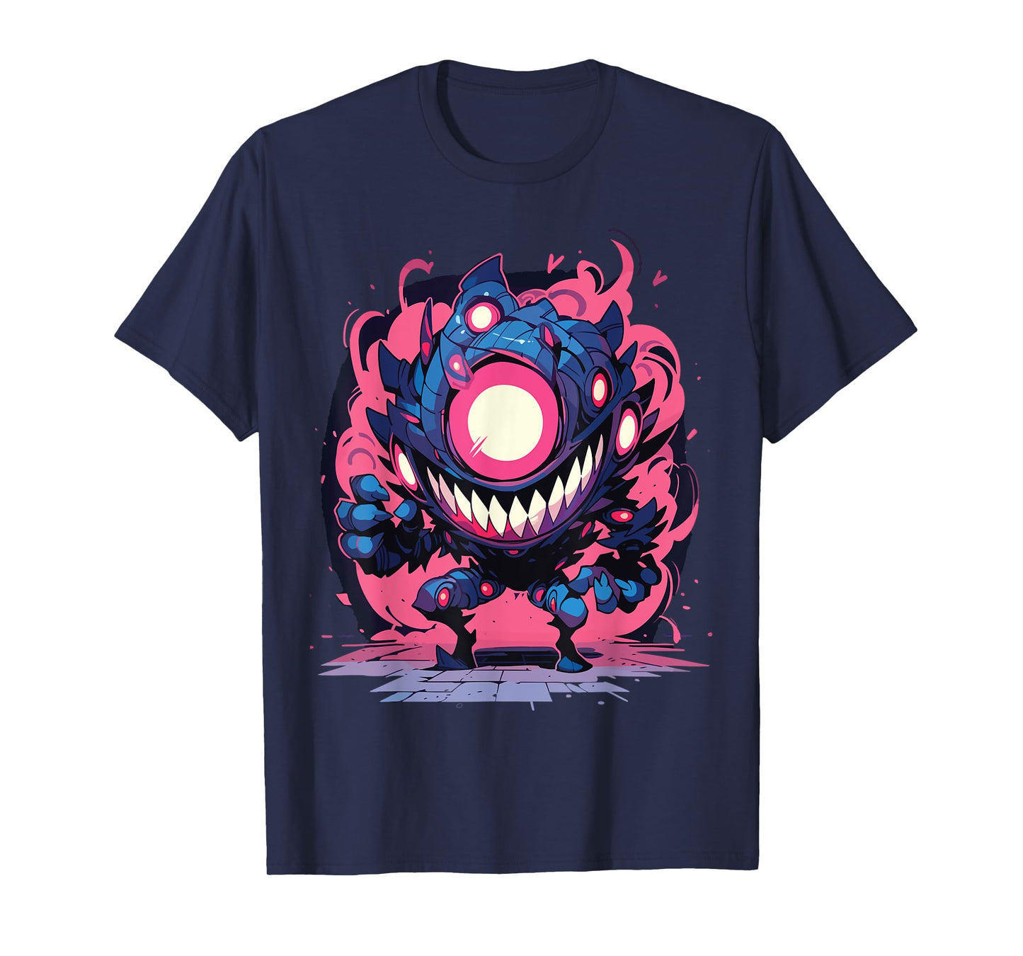 Funny Monster Cute Cartoon Comic Halloween Retro Scary Anime T-Shirt