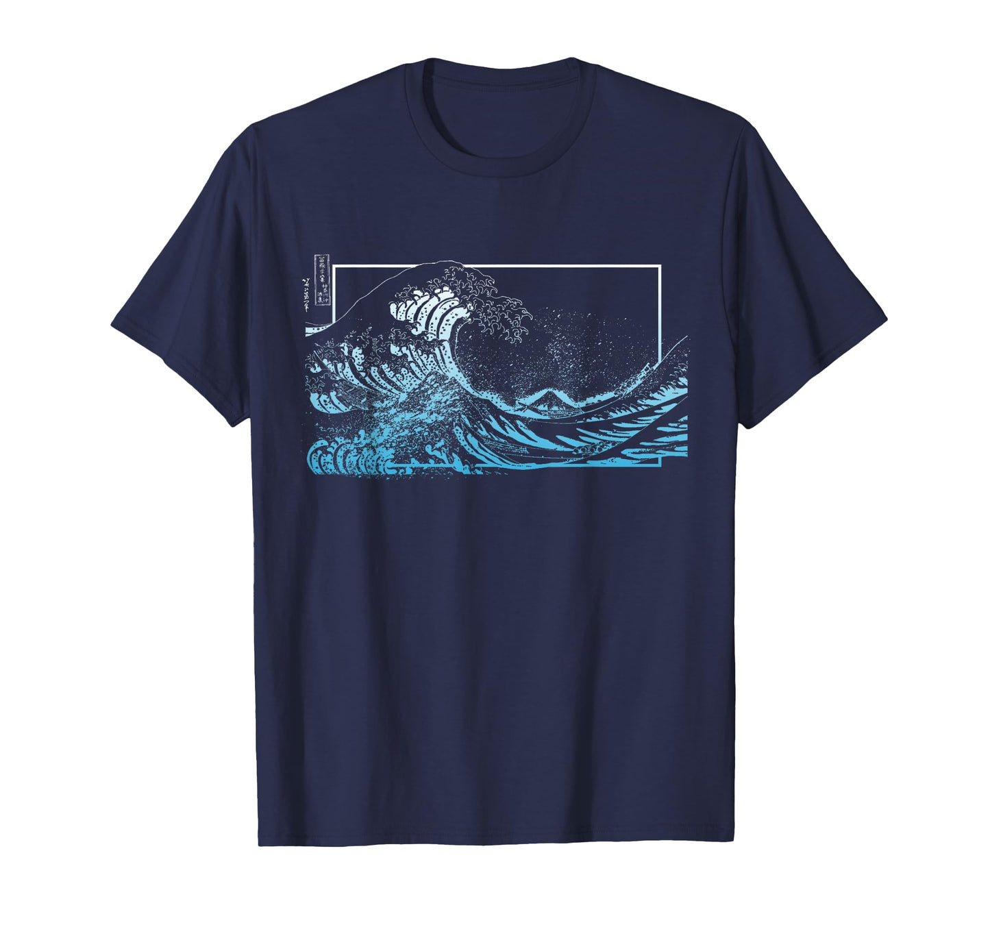 Blue Great Wave off Kanagawa Blue Color Graphic T-Shirt