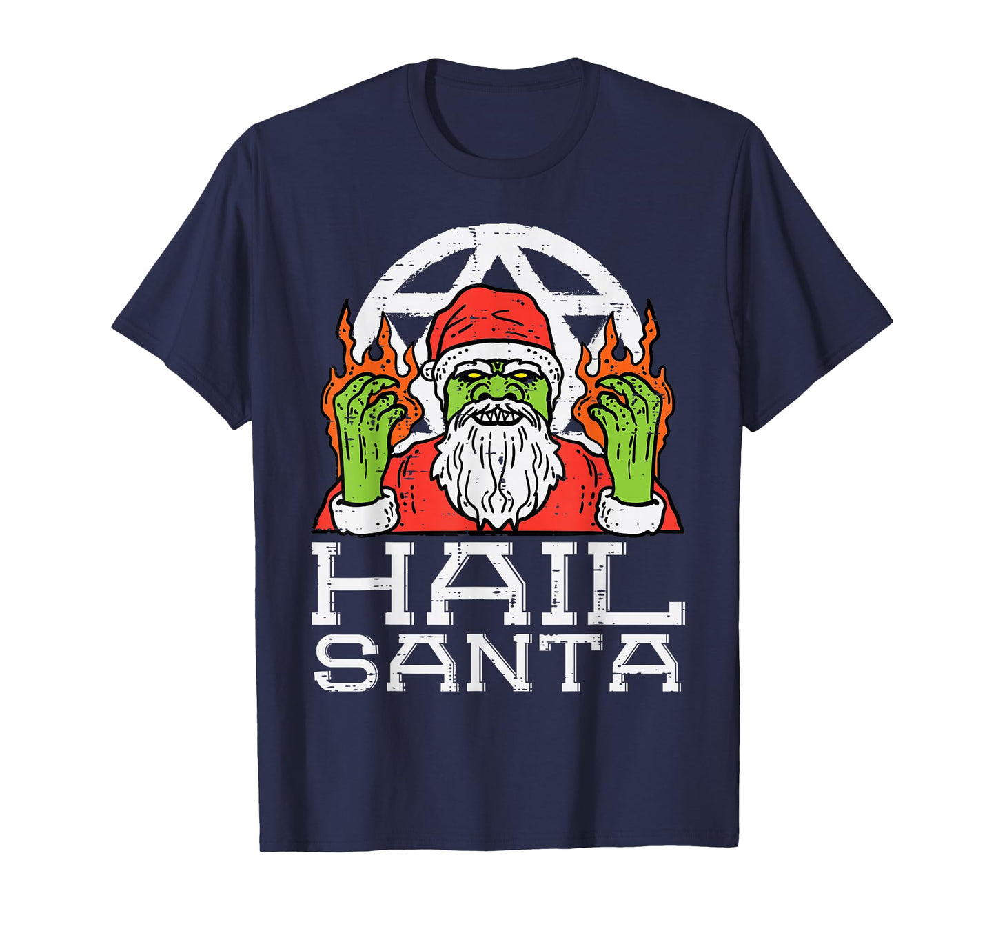 Hail Santa Funny Christmas Xmas Satanism Men Women Kids T-Shirt