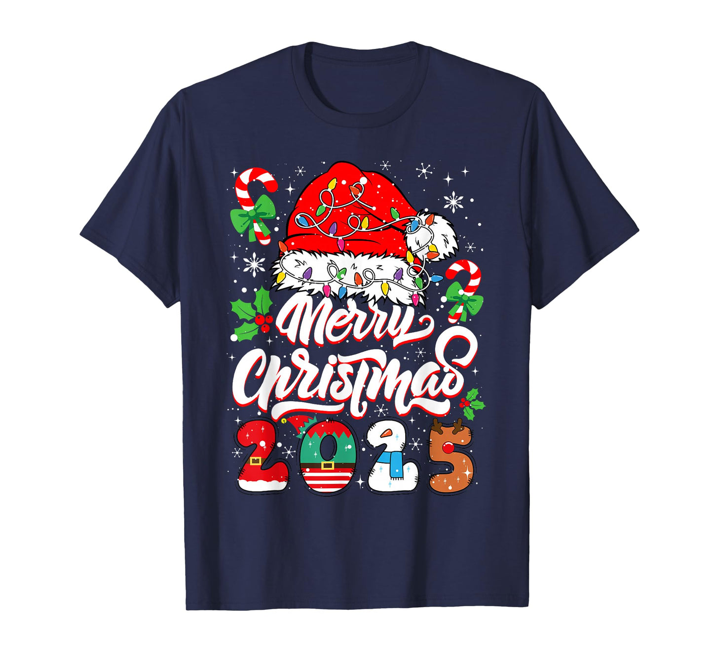 Merry Christmas 2025 Family Matching Pajamas Xmas Men Women T-Shirt