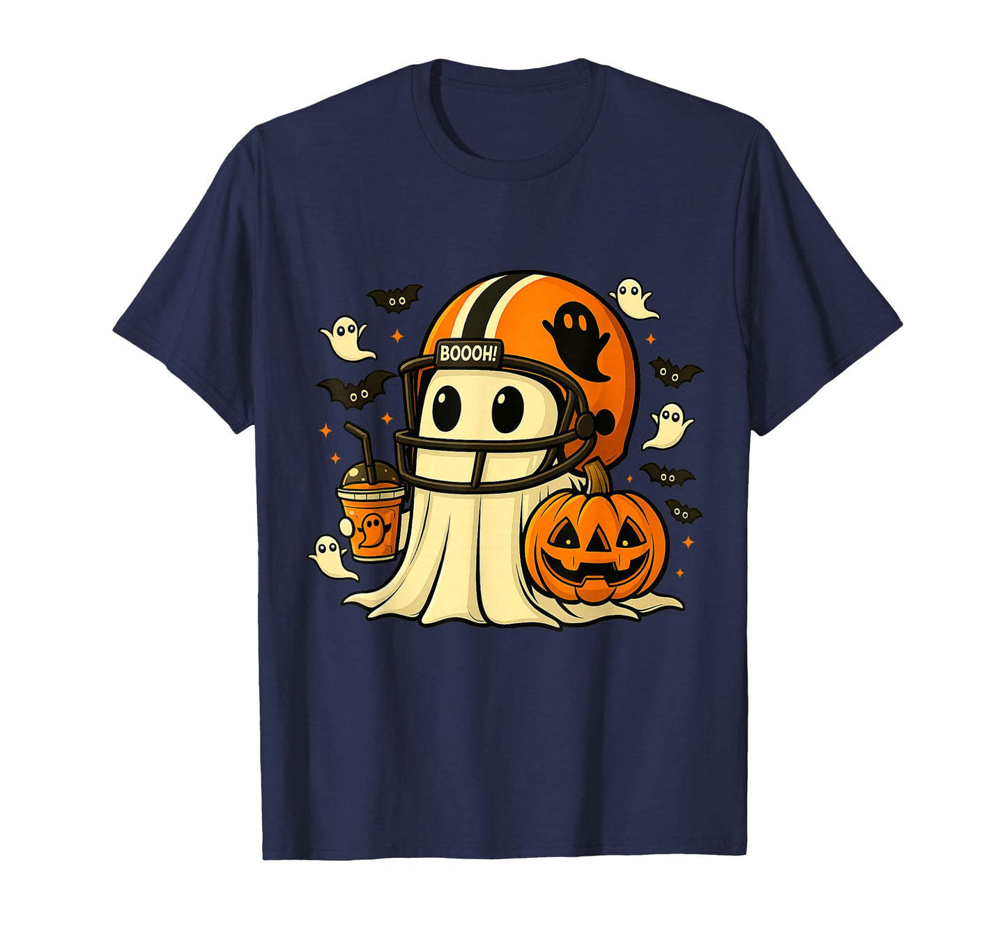 Ghost Ready for Football, Halloween and Pumpkin Patch Season T-Shirt