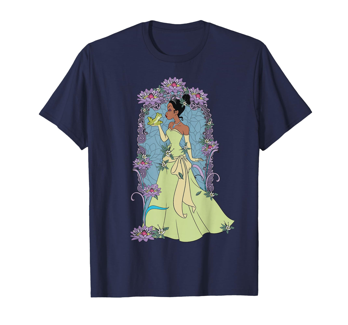 Disney The Princess And The Frog Tiana Profile Stained Glass T-Shirt