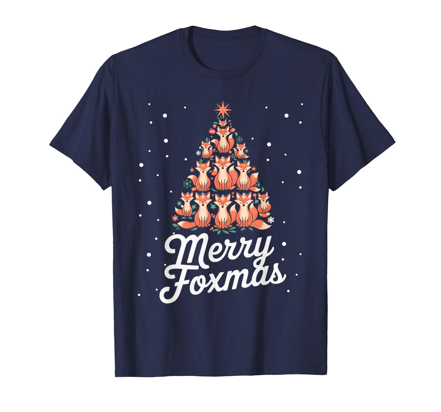 Fox Xmas Tree Foxes Christmas Tree Merry Foxmas T-Shirt