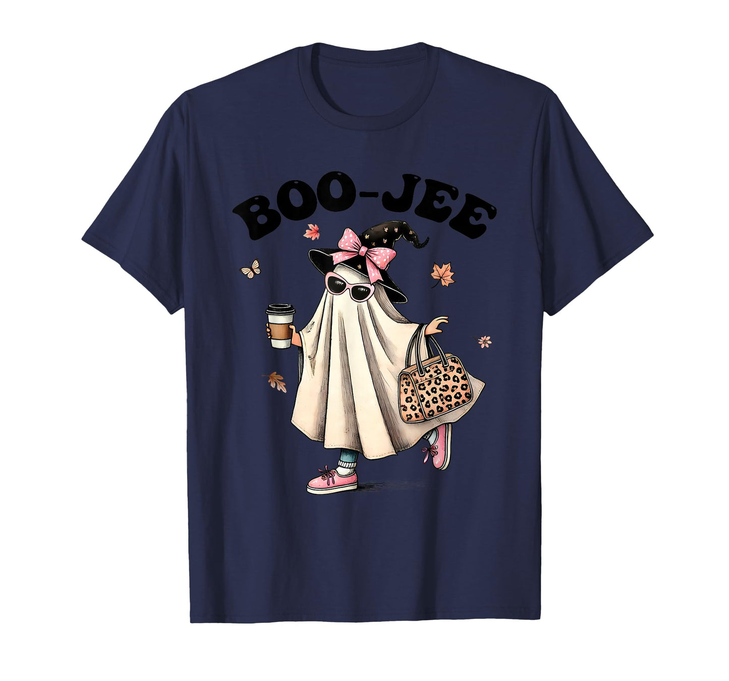 Cute Ghost Boujee Boo-JEE Funny Halloween Spooky Season T-Shirt