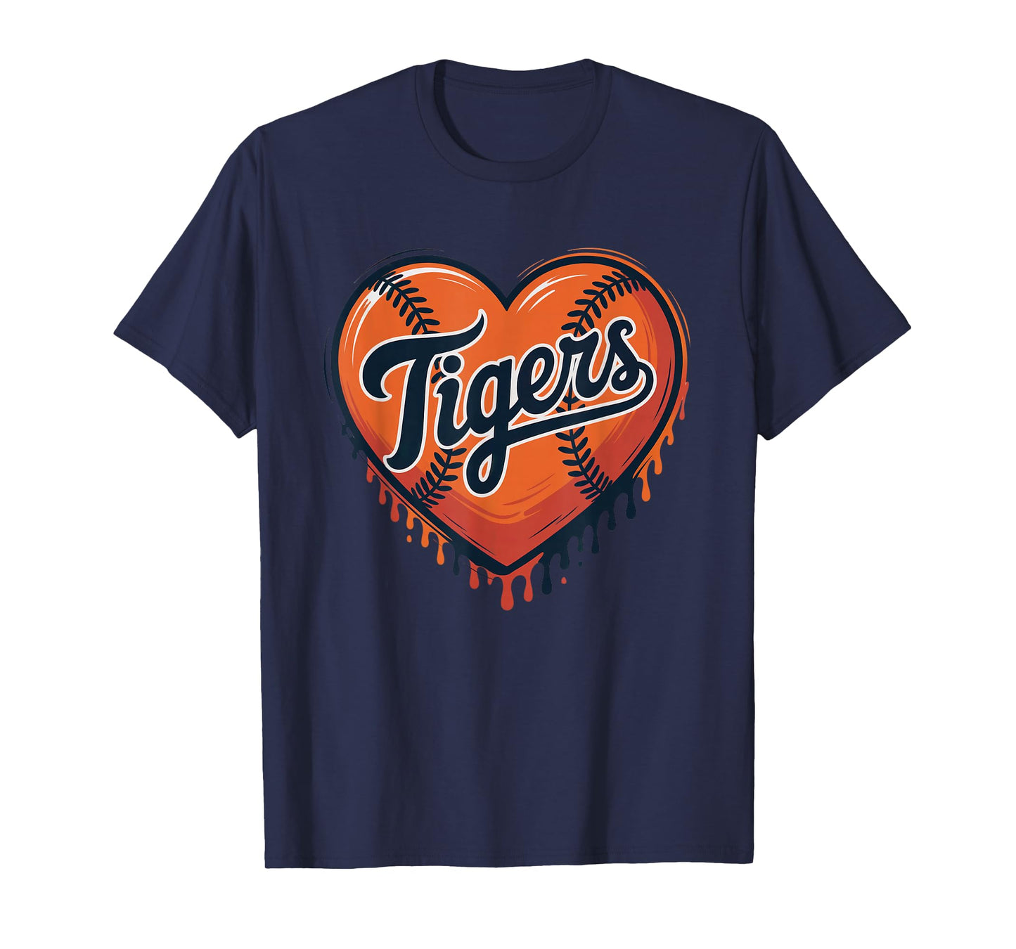 Tigers Baseball Heart Lovers Fan T-Shirt