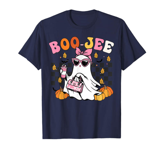 Funny Boo-Jee Ghost Halloween Women Girl Toddler Cute Groovy T-Shirt